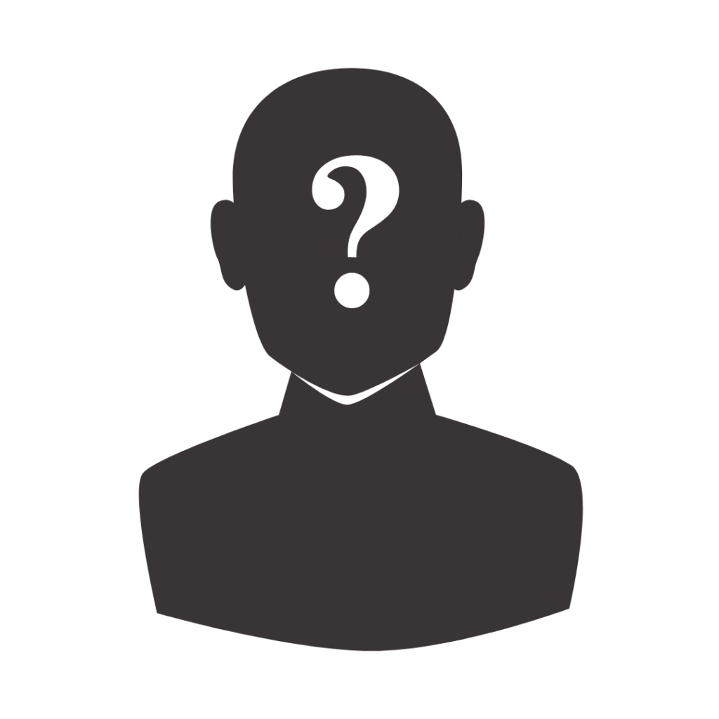 Silhouette of a person with a question mark over the face, indicating an unknown or unidentified individual.